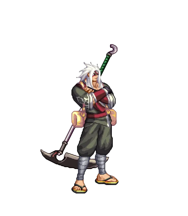 굳건한 NINJA의 흑색 머리띠[A타입] 은색 갈기머리[A타입] 아이라인[B타입] 상의[A타입] 띠를 감은 퇴마사의 바지[C타입] 헌팅 투톤 슬리퍼[B타입] 아라드 유생 비단 봇짐[B타입] 이키더비키의 체인 장식과 책[A타입] 베히모스의 해적 뽀얀 피부[A타입] 신선한 유기농 옥수수 룩