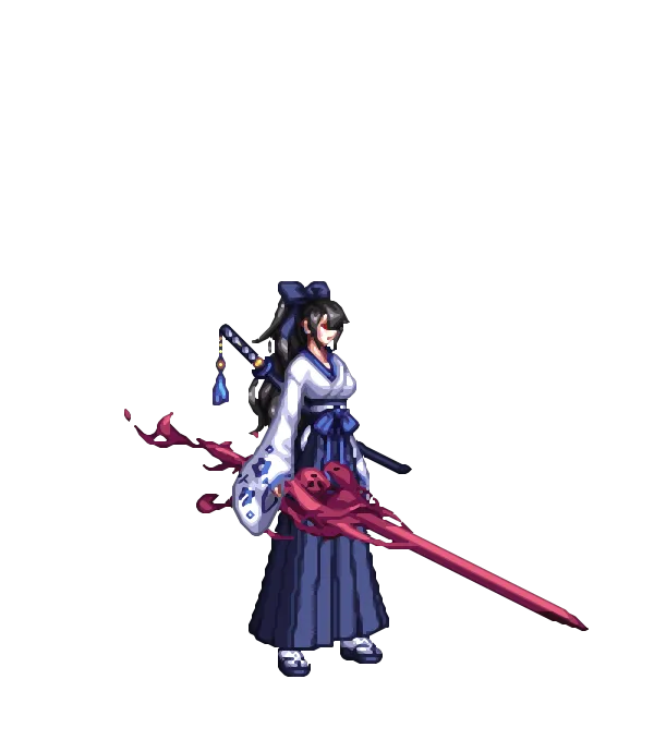아시아 여행 일본 리본 머리장식[B타입] 묶음 웨이브 헤어[B타입] 귀걸이와 볼터치[B타입] 전통의상 상의[B타입] 전통 하카마[B타입] 조리[B타입] 도검[B타입] 리본장식 벨트[B타입] 여귀검사 피부[B타입] 우시르의 심판 룩