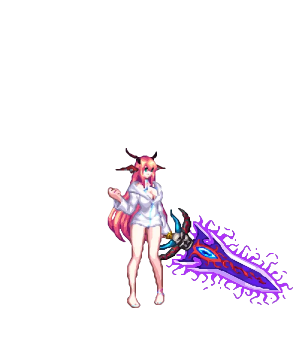 마신의 부러진 뿔[A타입] 롱 헤어[A타입] 윙 이어커프[A타입] 아라드 해변 비치 후드[A타입] 비키니 하의[B타입] 쥬얼리 발찌[A타입] 배트 윙[A타입] 검신의 비단 벨트[A타입] 타고르의 순백의 피부[A타입] 디멘션 나이트의 무기 룩