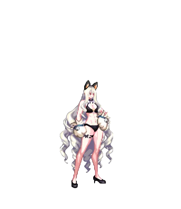고양이귀[D타입] 플레이아데스 다테 롤 헤어 해상 열차 바캉스 비키니[A타입] 바니바니 아라드 망사스타킹[A타입] 하이힐[A타입] 리본 초커[A타입] 바니테일[A타입] 왕실 기사단 순백의 피부[A타입] 2025 패스 고양이 킹덤의 냥냥 펀치 룩
