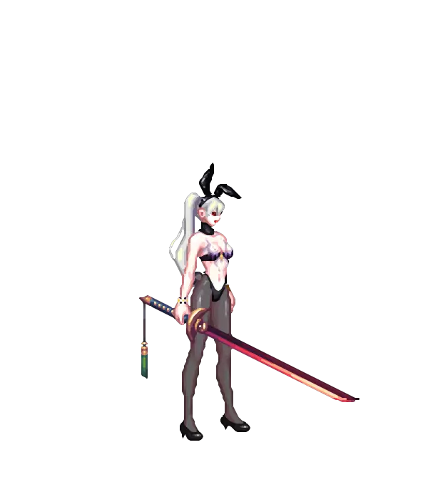 바니바니 아라드 토끼 헤어 밴드[A타입] 리본걸의 포니 테일 [C타입] 검제의 풀 메이크업[A타입] 워터밤 페스타 줄무늬 비키니 상의[A타입] 스타킹[A타입] NPC 도플갱어 비탈라의 하이힐[B타입] 검호의 타이트 워머[A타입] 바니 테일[A타입] 순백의 피부[A타입] 비인검 다이무스 룩