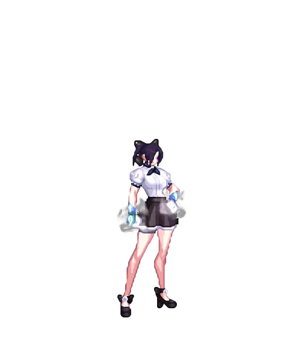해변의 로망 리본 헤어핀 포니테일 강인한 여NINJA의 민트 아이라인[C타입] 칼바리의 퍼프 블라우스[B타입] 포레스트 엘프 모험가의 스커트[E타입] 고딕 블랙 러블리 슈즈[A타입] 서포터즈 검푸른 응원 스카프[격투가] 워터밤 페스타 하트 스티커[시크릿] 화이트 저지먼트 순백의 피부 풍월 룩