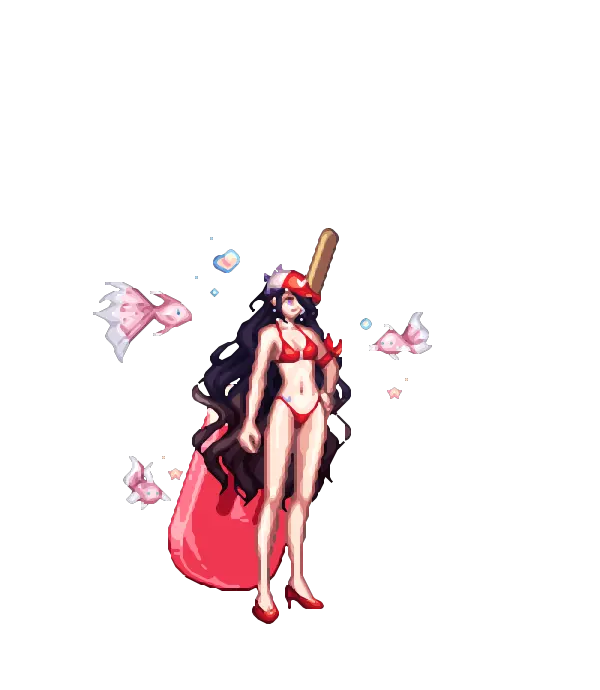 해상구조대 심플 볼캡[A타입] 프로스트 킹덤 투톤 롱 웨이브[D타입] 머메이드 렌즈와 진주 귀걸이[A타입] 비키니 상의[A타입] 하의[A타입] 바니바니 아라드 하이힐[B타입] 열대어[A타입] 워터밤 페스타 하트 페인팅[C타입] 진줏빛 피부[B타입] 아삭아삭 아이스 체리셔벗 룩