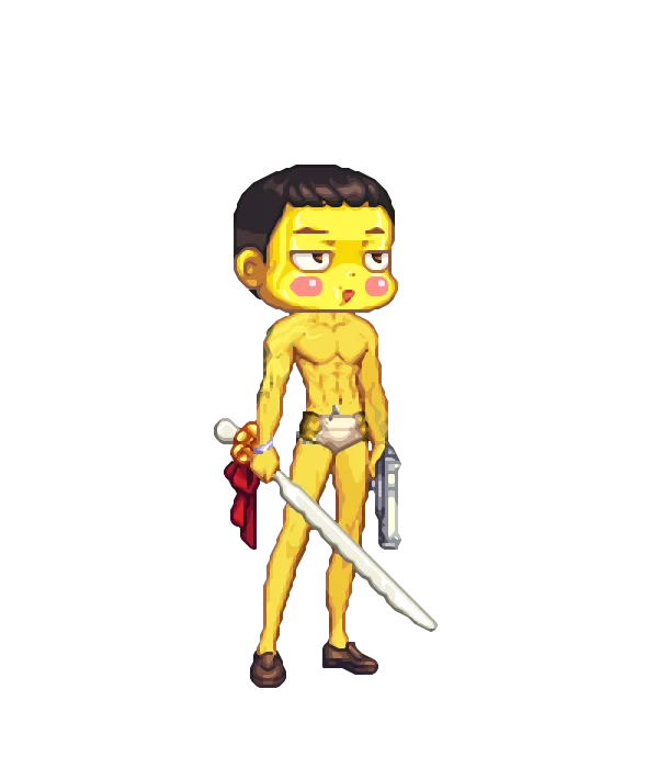 솔리움 윤디 : 루멘 레퀴엠의 댄디 올백 헤어[A타입] 스카 페이스[A타입] 미드썸머 아라드 문신 상의[C타입] 새 학기 사파리 악어의 팬티[A타입] 라이더의 가죽 구두[A타입] 배틀슈트 실버 메탈 윙[A타입] 체인 장식[A타입] 노란 피부 웨딩 케이크 칼 룩